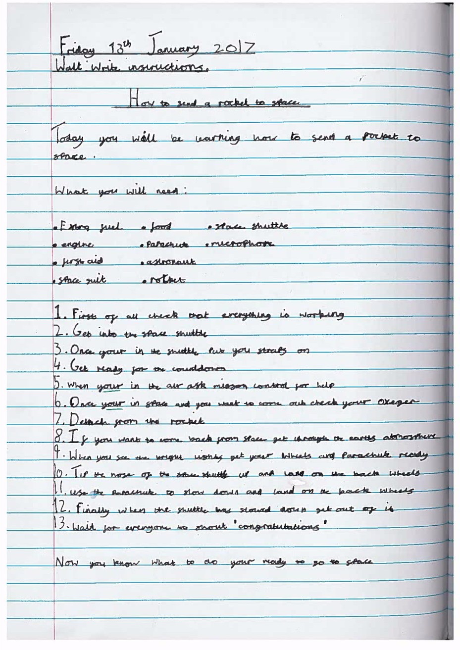 Instructions on how to travel to space