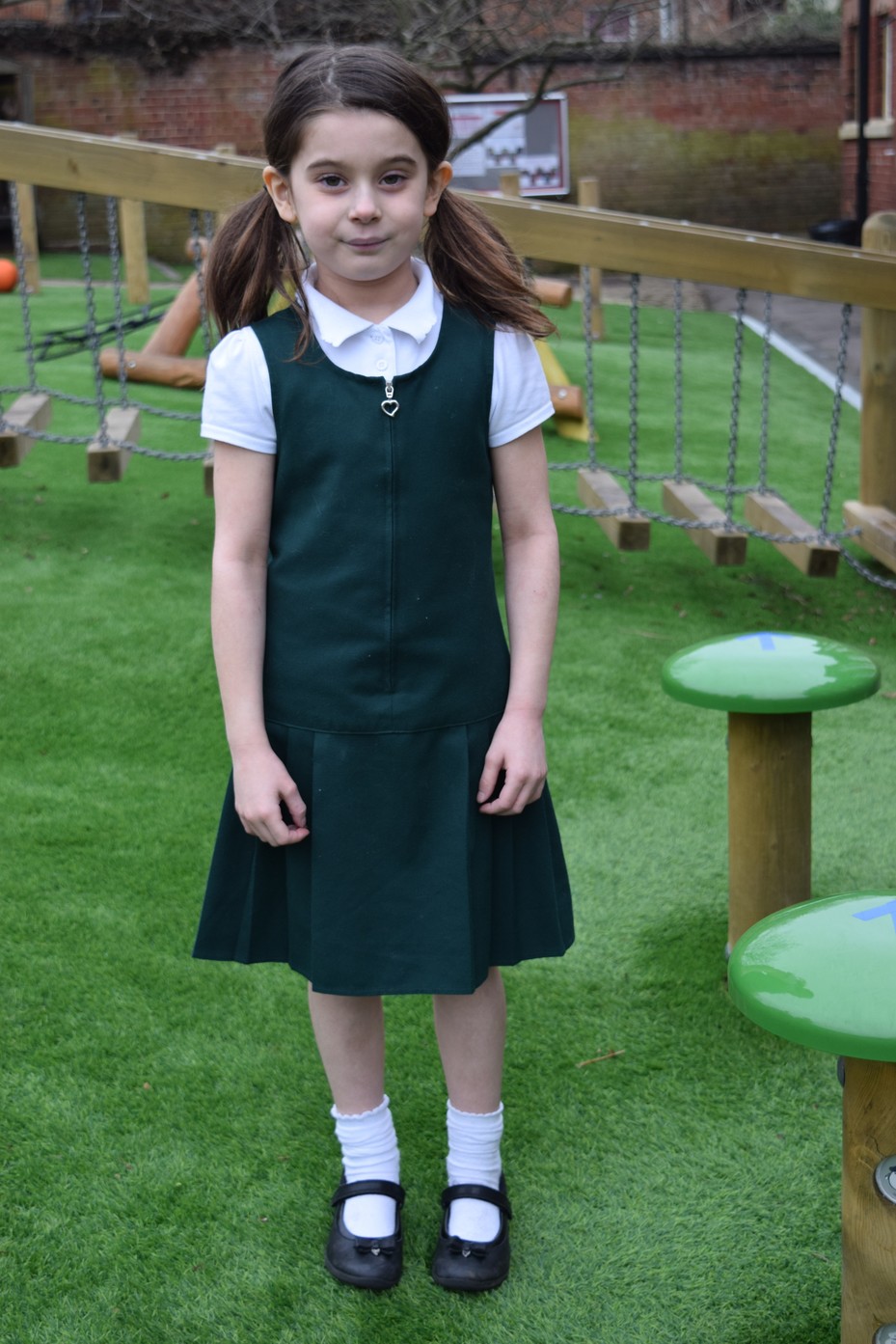 green school pinafore dress