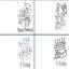 Birthday card colouring sheets