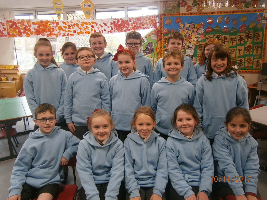 Congratulations to our newly appointed Anti- Bullying Ambassadors. This group is made up of year groups from P5-P7 and are easily identifiable in their pale blue hoodies at break time and lunchtime.  Missing from the picture is Ethan P.7YR