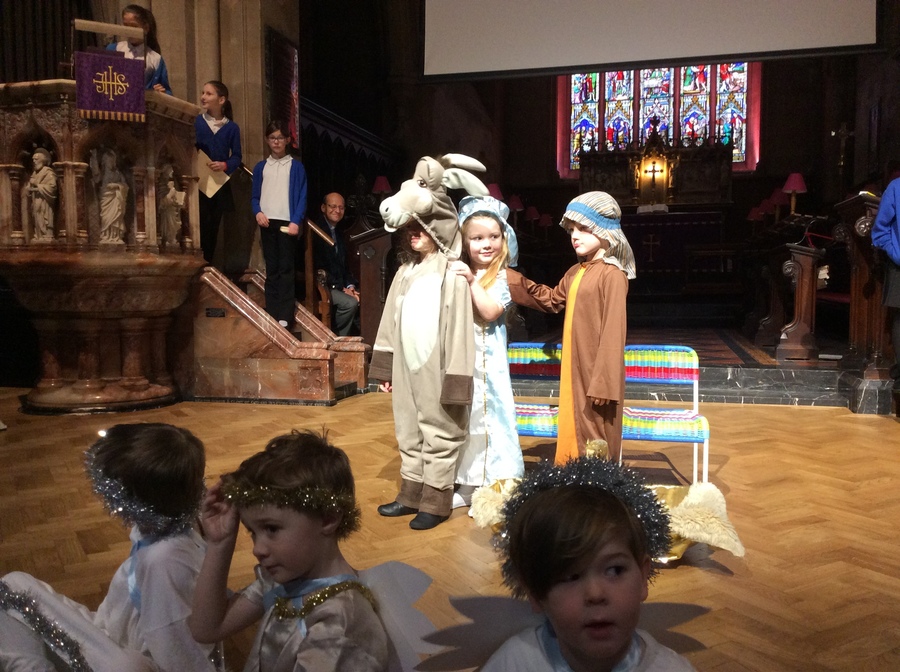 Mary and Joseph travelled to Bethlehem on a donkey.