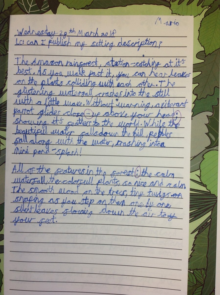 describing a place creative writing creative writing setting examples