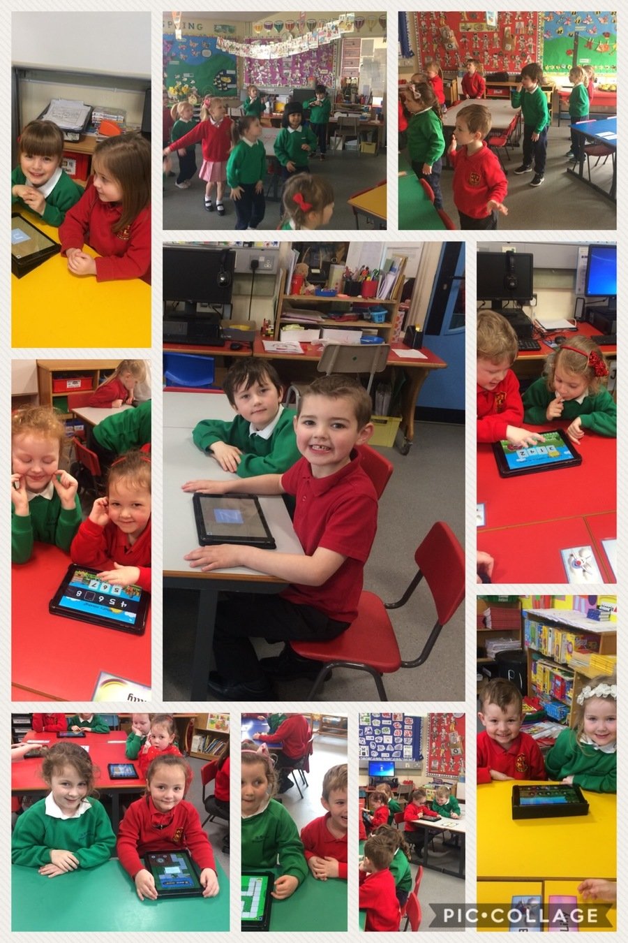 We loved working together on the iPads to develop our Numeracy and ICT skills 