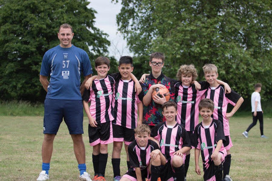 The Owls Football Team with their manager Mr Hyde at the Small Schools Football Tournament - June 2018