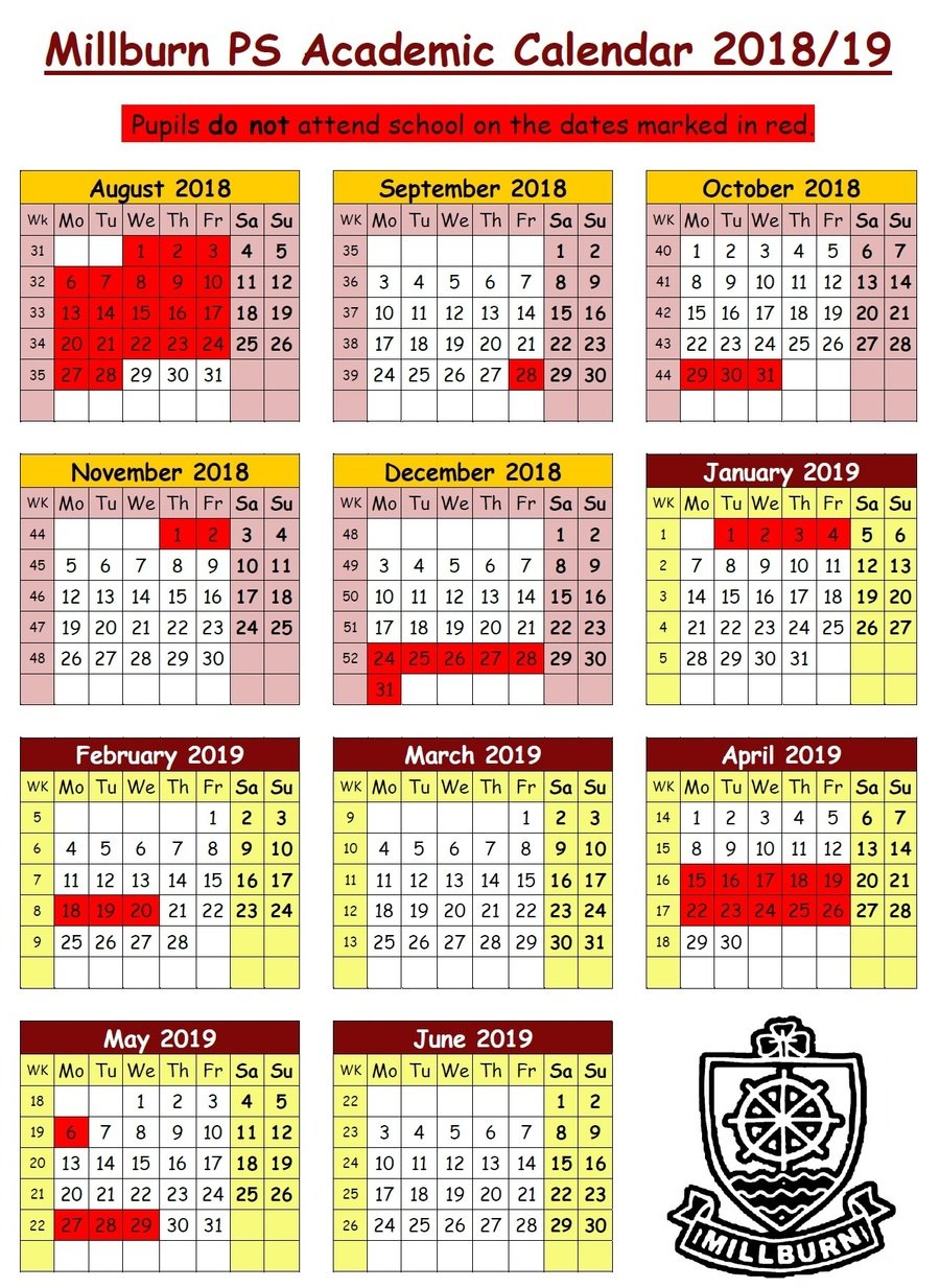 Millburn Primary School Dates