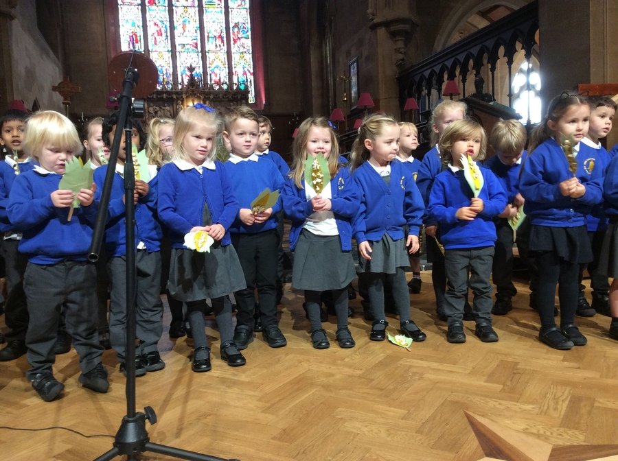 Blue Whale shared their corn collage art work whilst they sang 'If you're grateful and you know it.'