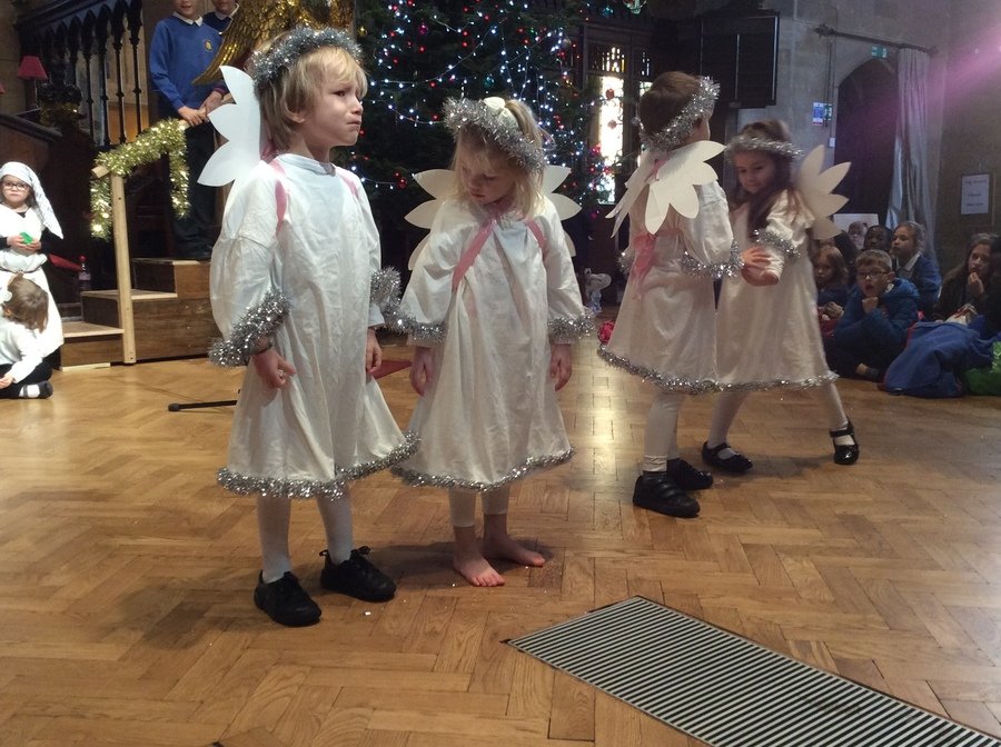 Then many more angels appeared, lighting up the sky. 