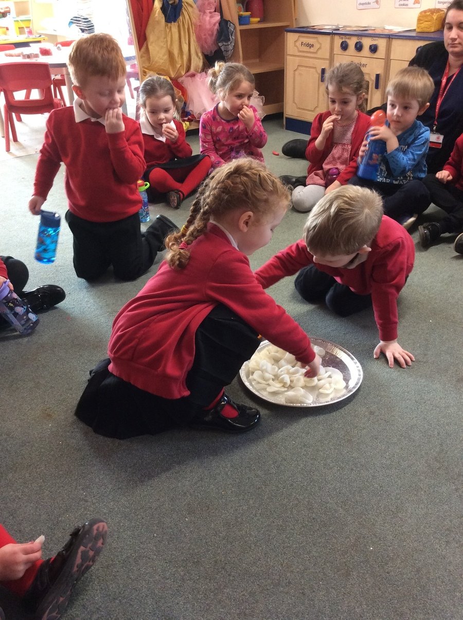 Tasting prawn crackers