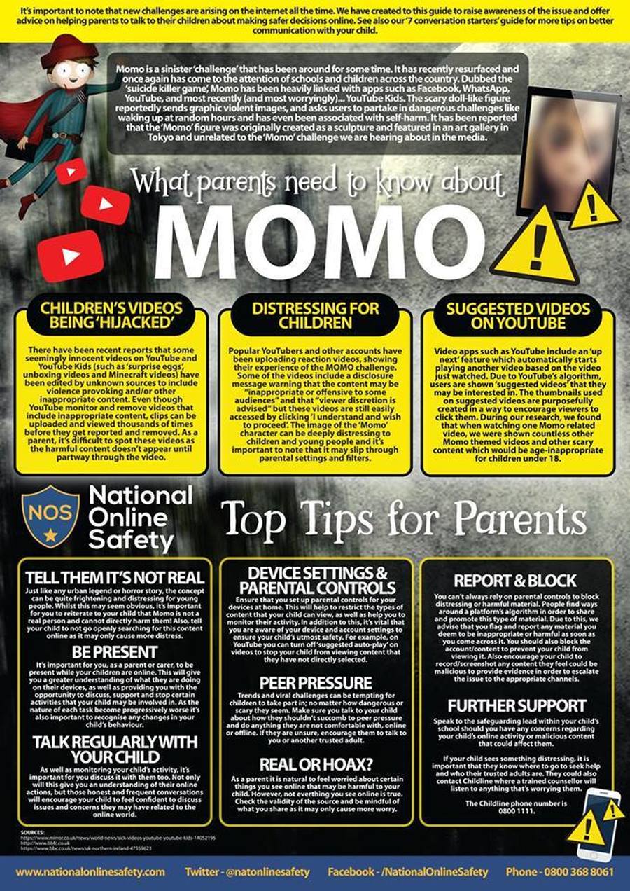 Parental advice regarding MOMO