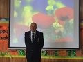 Mr Lambert came back into school to talk to the children about the significance of red and blue poppies.
