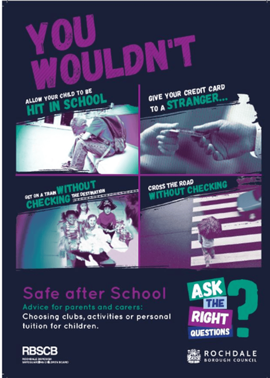 Click on the booklet to find out more information about being safe after school
