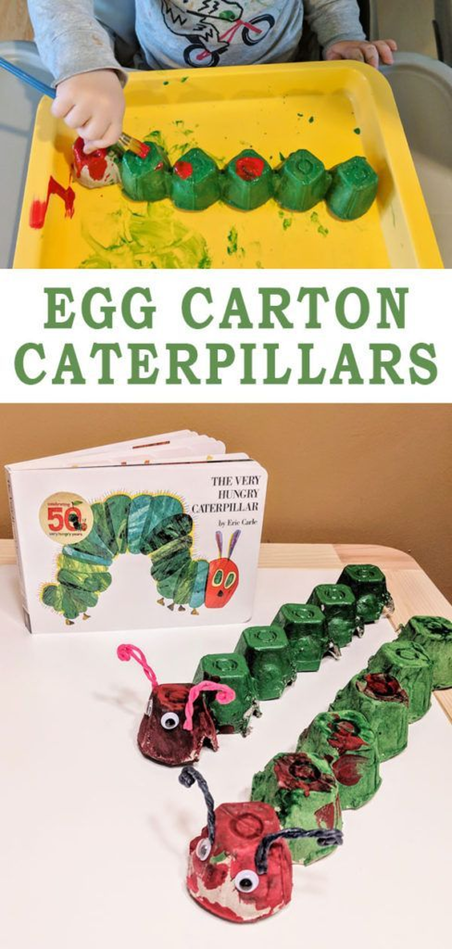 Make a Hungry Caterpillar using different boxes you have around the home.