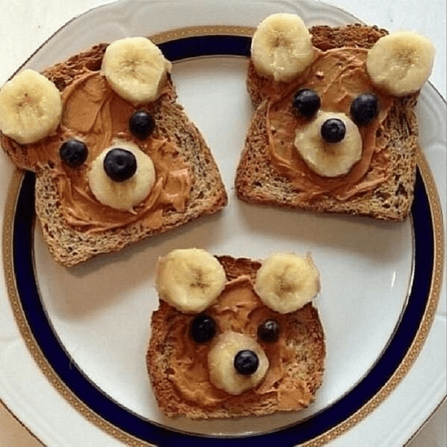 Make some pictures using your favourite foods at snack time.
