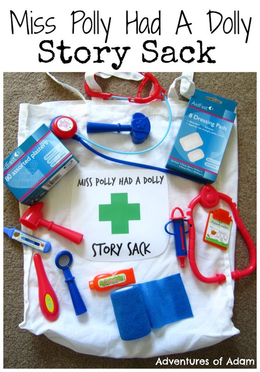 Miss Polly had a Dolly is one of our favourite rhymes in Nursery. Can you find some things at home that you can use to help your dolls, dinosaurs or other poorly toys? 