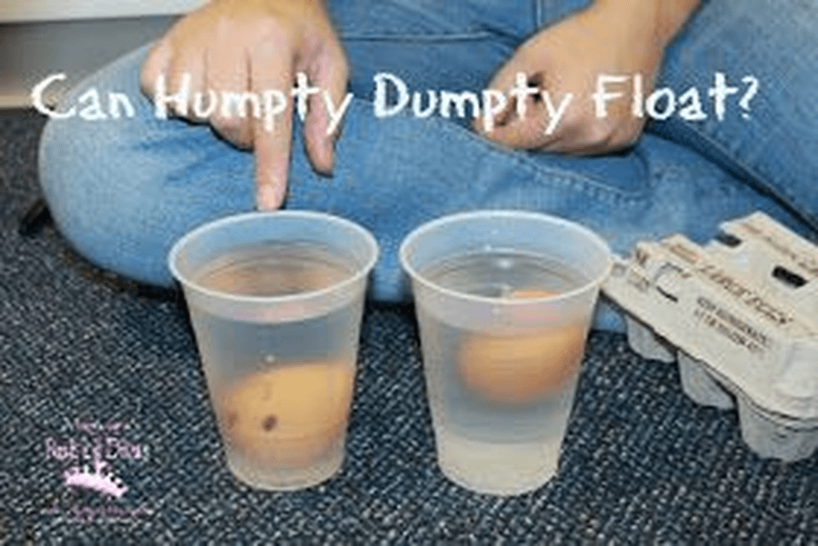 What happens if you put your Humpty Dumpty in water? Does he float or sink? Find other things around your home and experiment if they float or sink in the water.