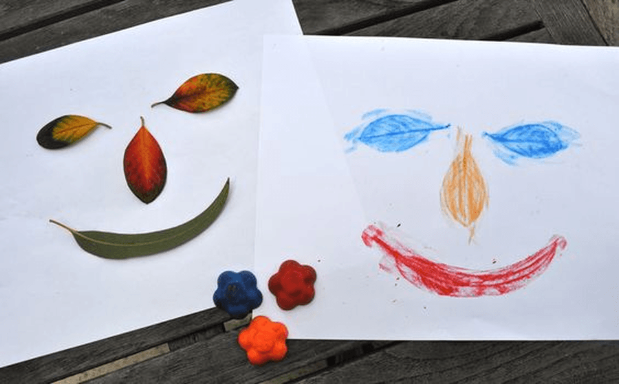 Make some pictures using seeds, flowers or leaves that you have found. These can be stuck on your paper or you can put them underneath and rub a crayon over the top. What can you make? What patterns can you see?