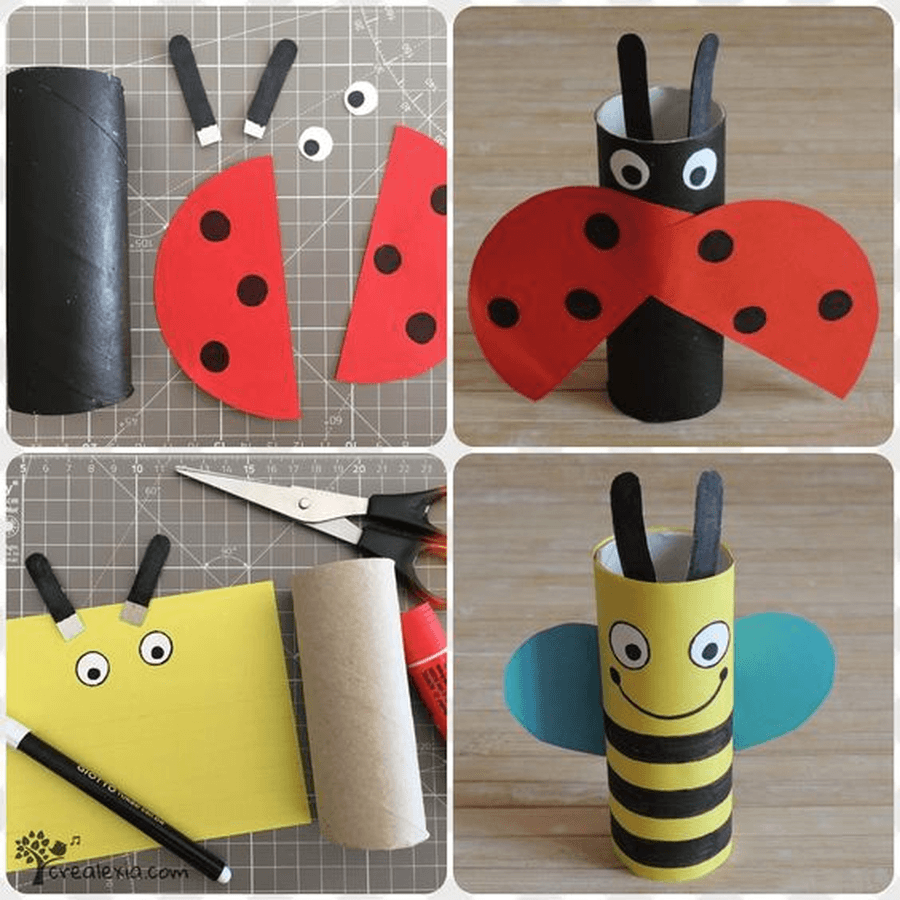 Make a ladybird using an a toilet or kitchen roll. What other mini beasts could you make?