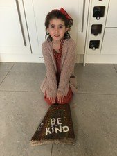 Izzy, Mya & Aimee created this lovely <br>rock painting with heartfelt messages 