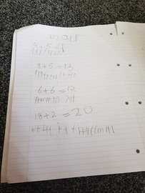 Uzair has been working really hard on his maths!