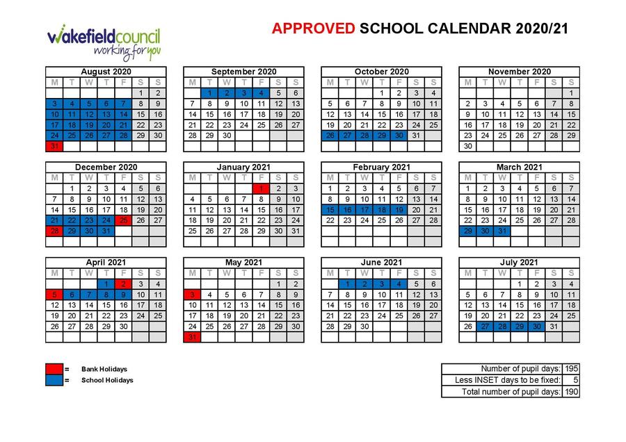 Streethouse Primary School Academic Calendar