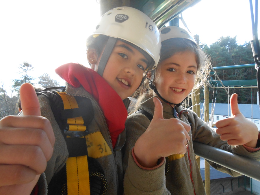 Megan and Lucy faced the high ropes course and managed it with ease.