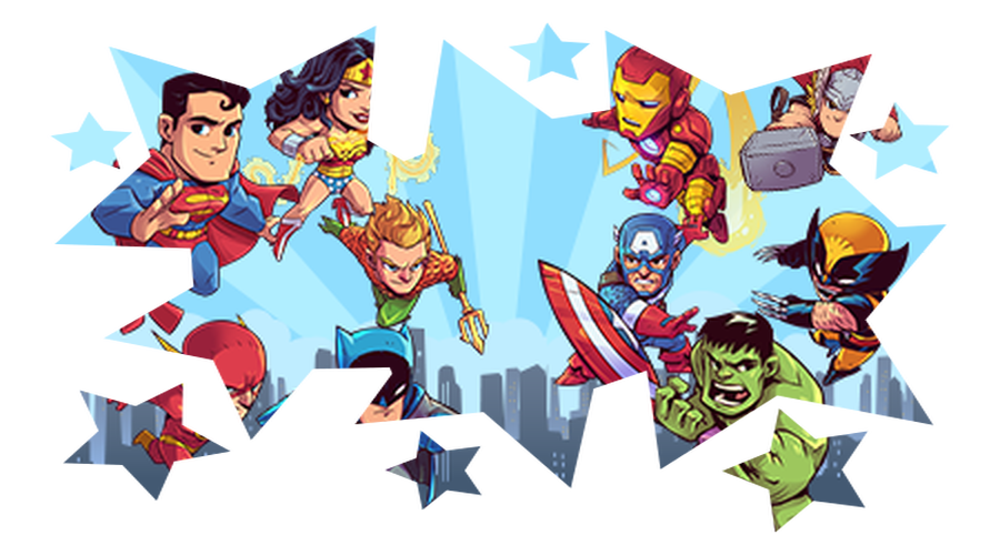 Click on the Superheroes  to find out more about the Maths Super Powers and how you can gain them!