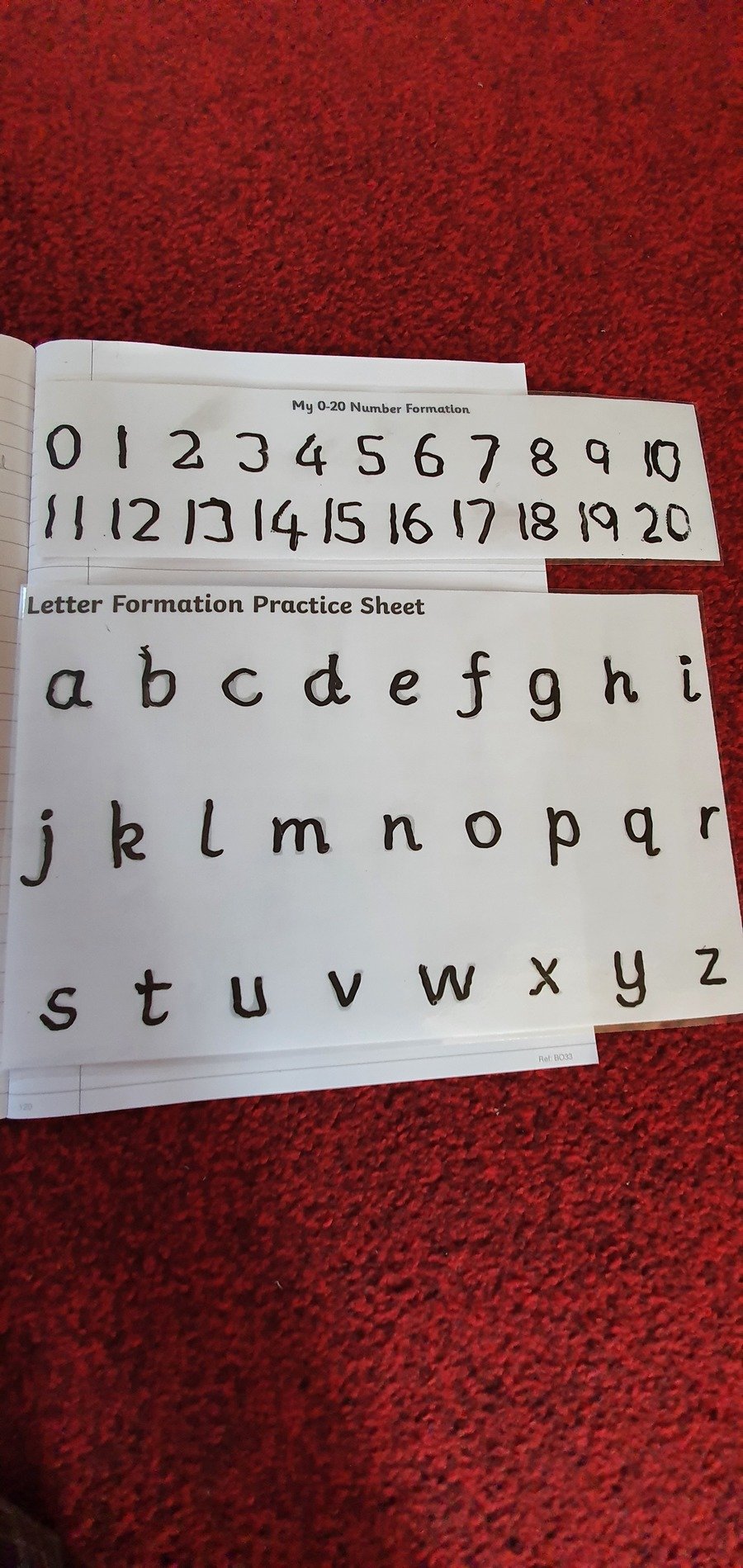 Saima had a go at forming numbers and letters, well done Saima!