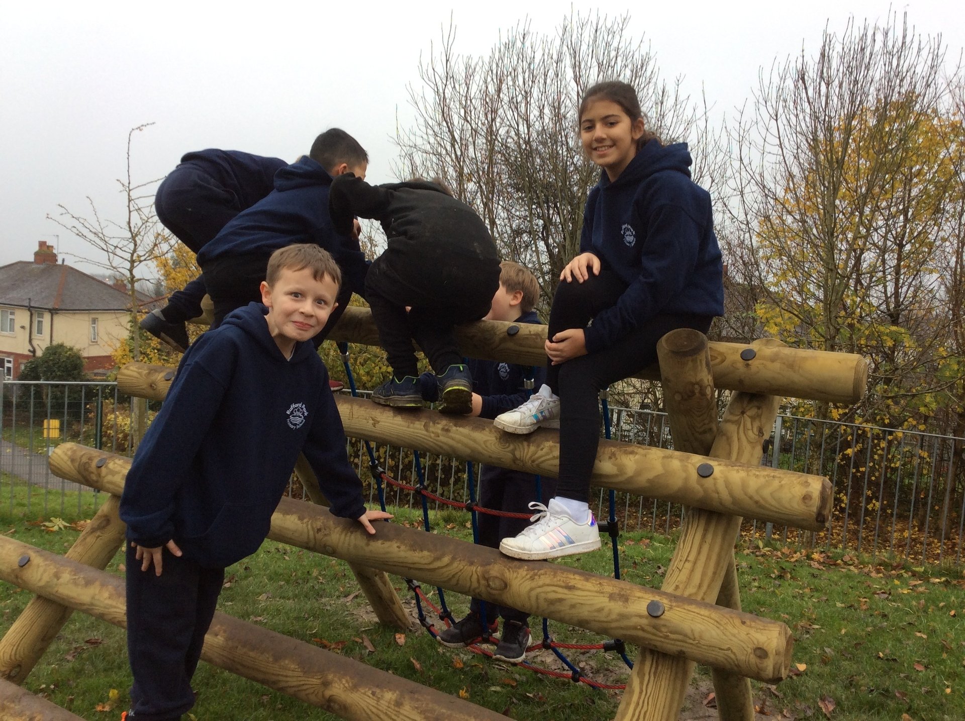 Our first time on the new trim trail!