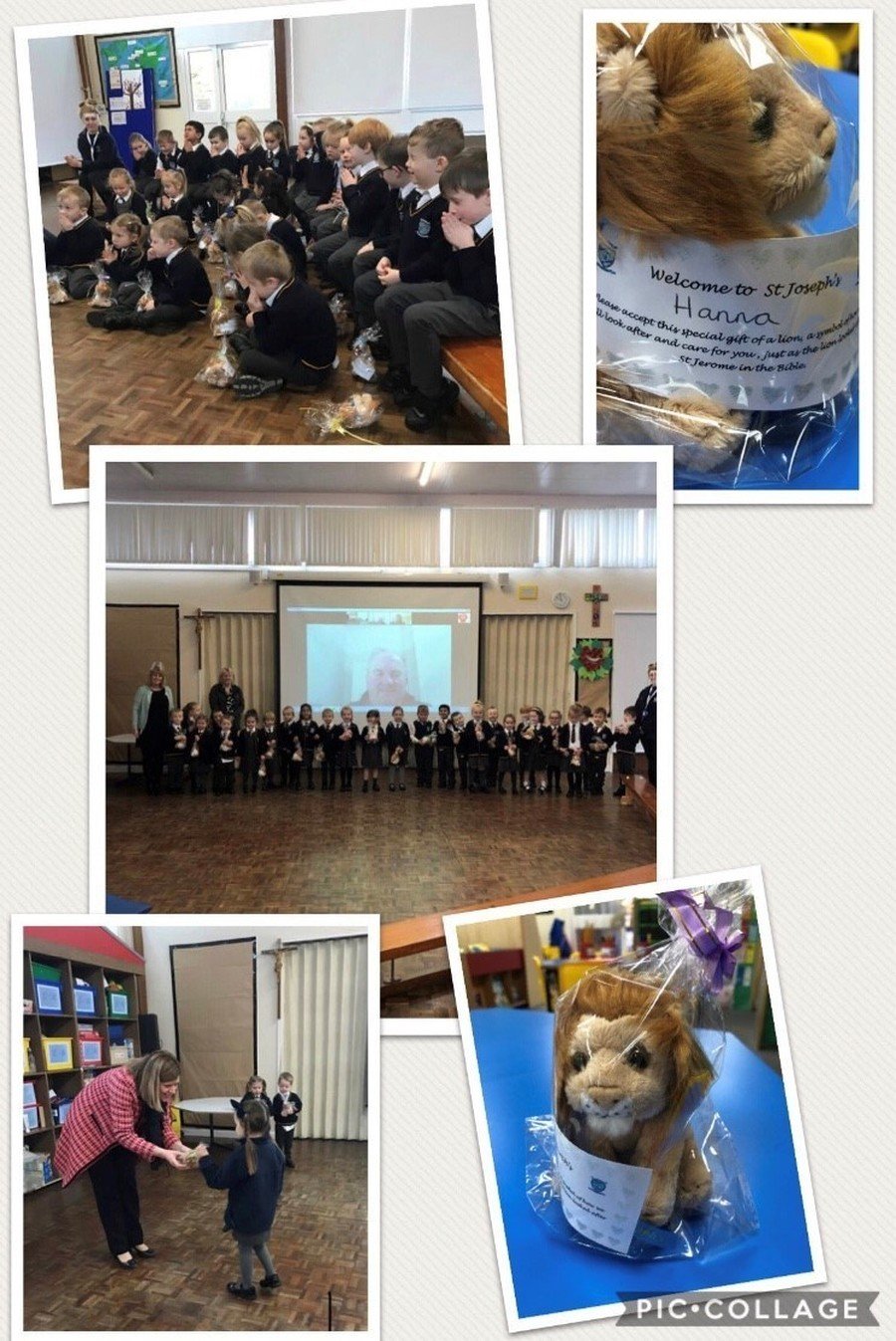 Our lovely ‘Passing On The Faith’ gift was presented to our new starters. Our lovely children understand that their lions are symbolic of us protecting & taking good care of them as they begin their faith journey, just as the lion protected & took care of St Jerome in the bible. Our lovely ‘Passing On The Faith’ gift was presented to our new starters. Our lovely children understand that their lions are symbolic of us protecting & taking good care of them as they begin their faith journey, just as the lion protected & took care of St Jerome in the bible.