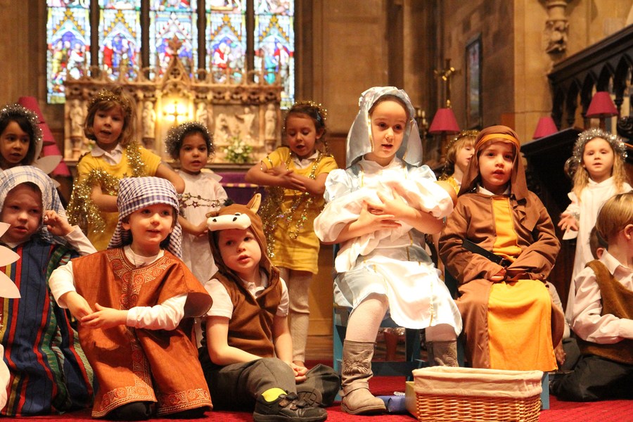 The shepherds found Jesus wrapped in swaddling clothes. They gave him lambs as their gifts.