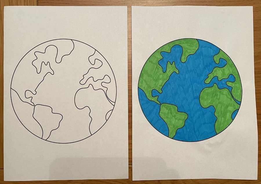 Template and Felt tip colouring