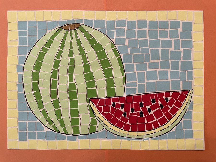 Paper watermelon mosaic