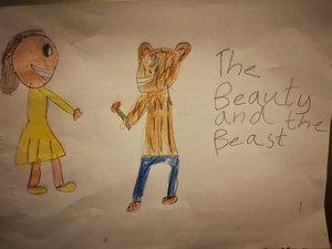 Nora's Beauty and the Beast drawing