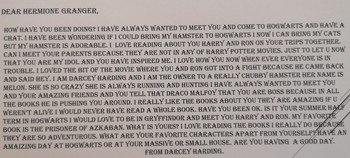 Darcey's letter to Hermione Granger.