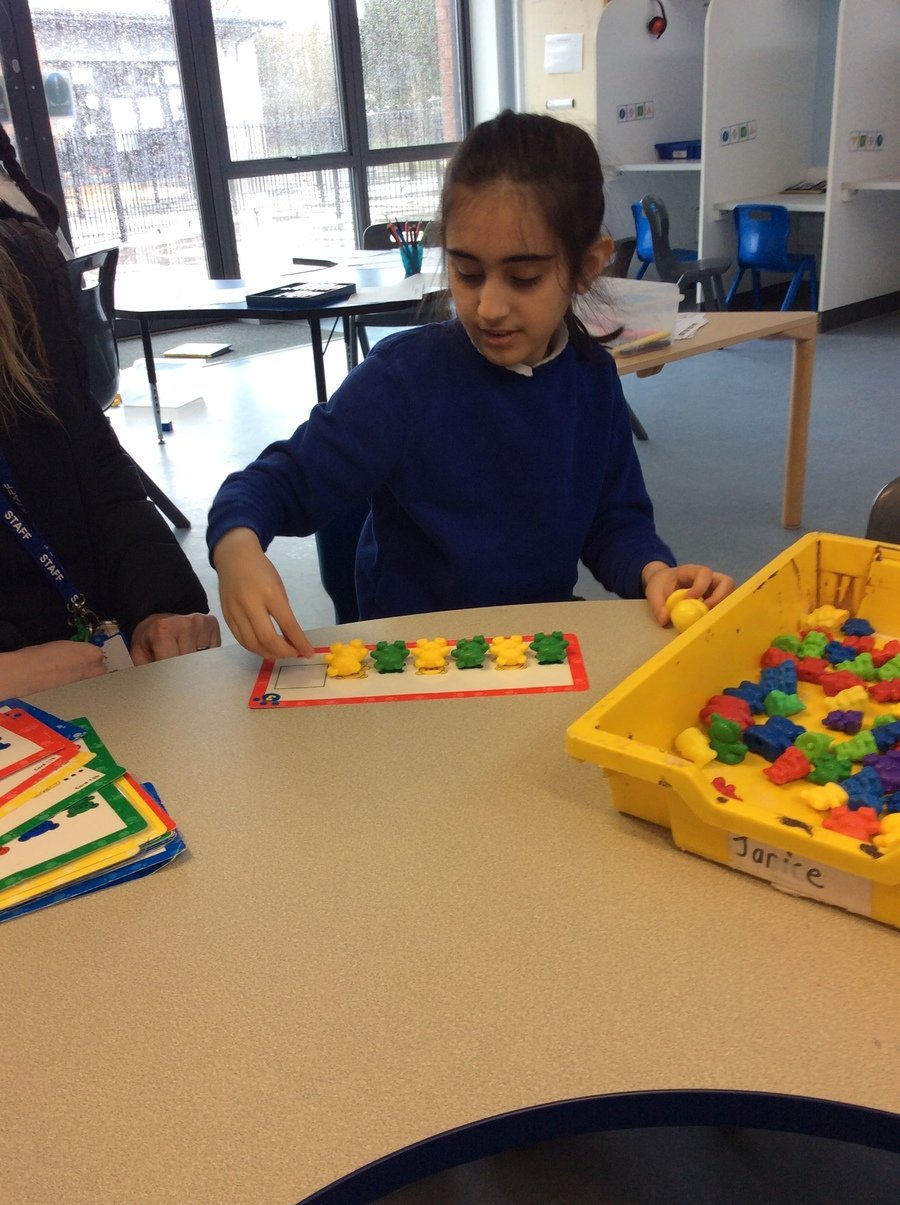  P- Year 3- Pathway 2- Using and Applying- P could confidently complete a colour and shape pattern during Maths day