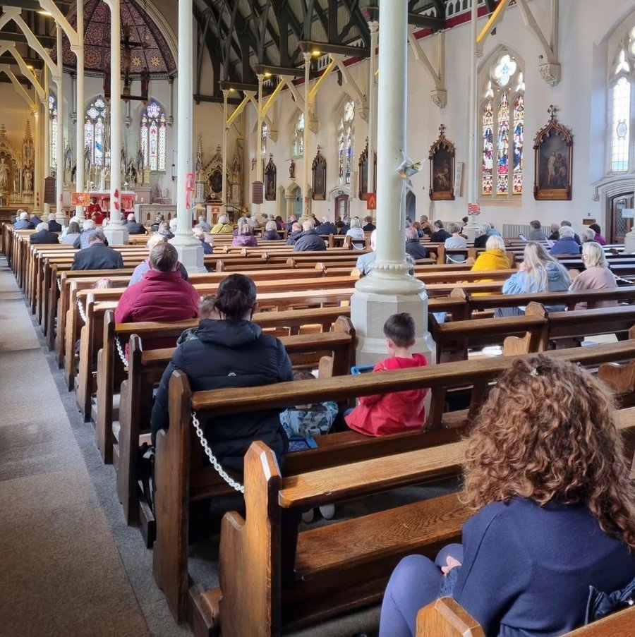 Happy Birthday to the Church. We helped St Joseph's Church to celebrate Pentecost by decorating it with our artwork.