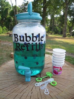 Make some bubbles using water and fairy liquid