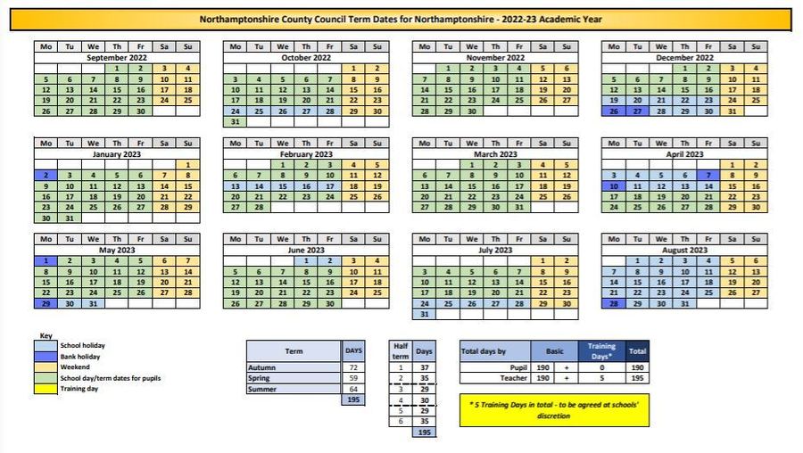 Guilsborough C of E Primary School Term Dates