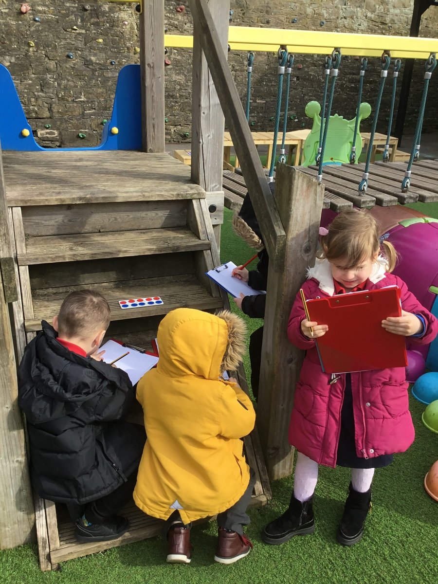 Number learning in our outdoor provision keeps us motivated and excited to learn. 