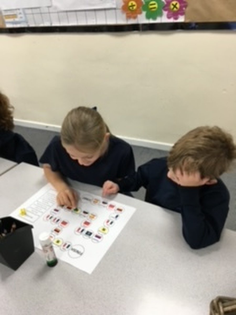 The Year 3 children played a board game to practise their greetings. 