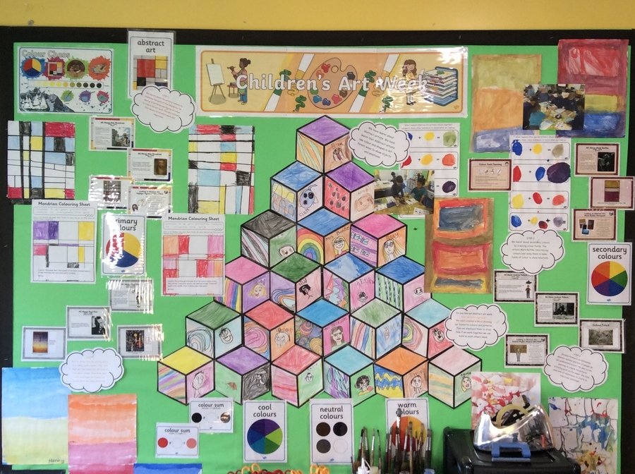Key Stage 1 display on  modern artists and their use of colour