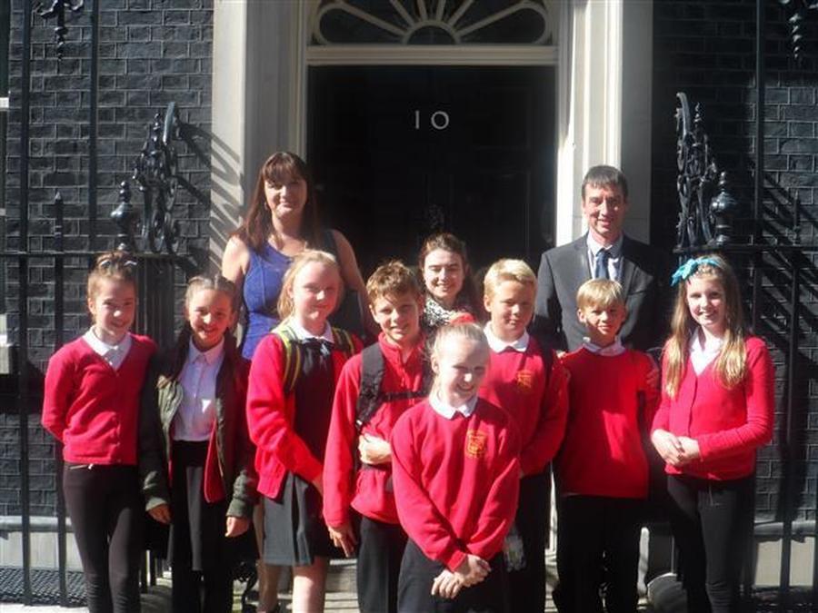 We were lucky enough to visit Downing Street and show The Prime Minister some of the work we did on Hamlet.