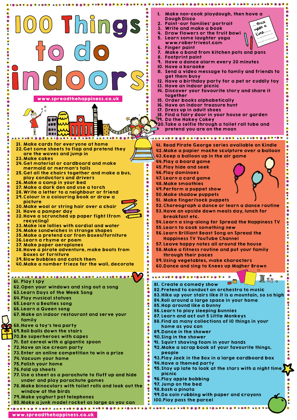 100 things to do at home