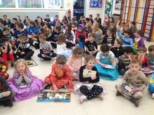 Whole school read and relax time on World Book Day!