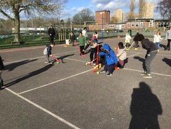 House Hockey (Nursery being helped by our Y5/6 Sports Captains)