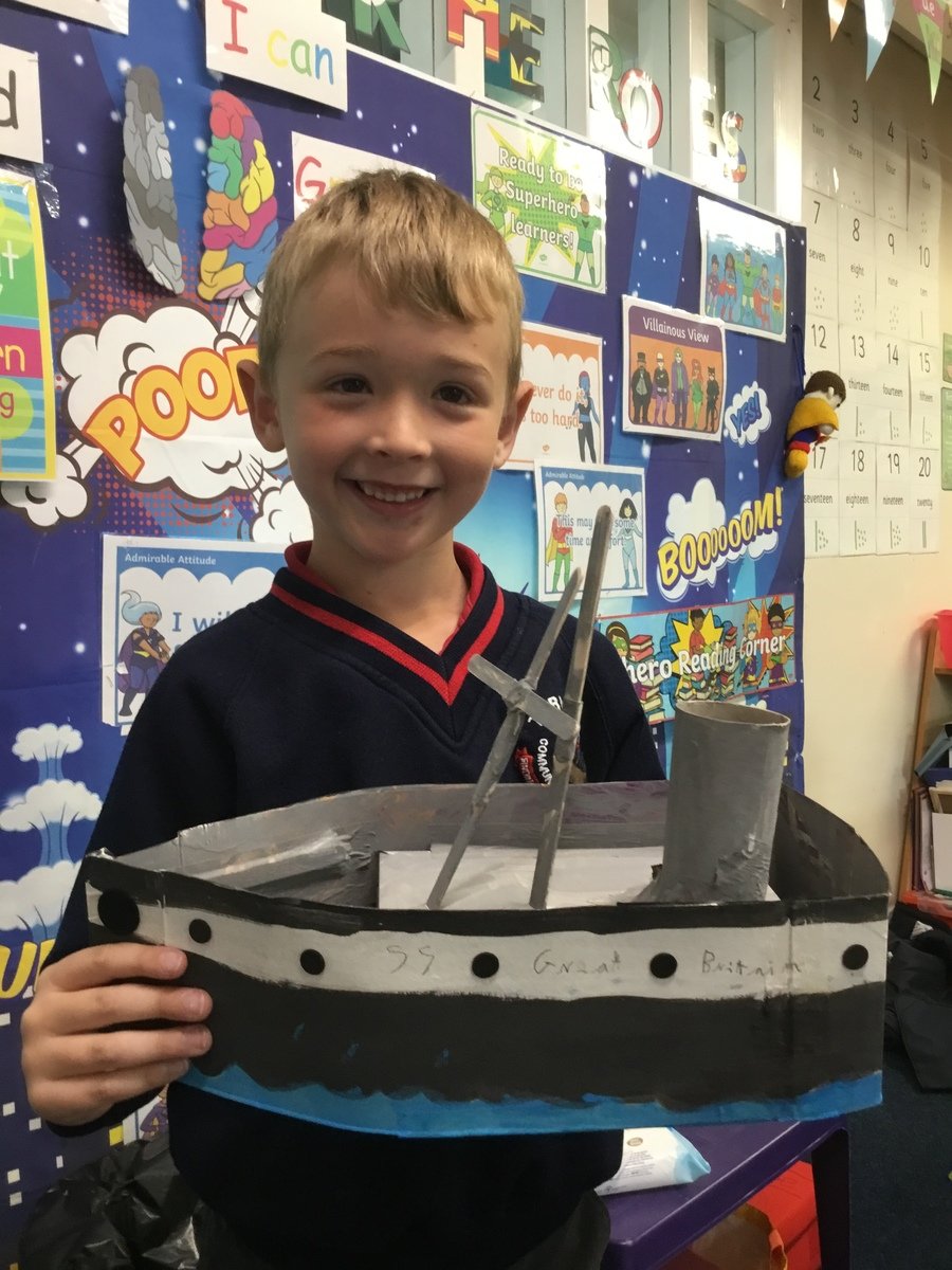 Archie made his own SS Great Britain at home!
