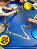 We created the Queen's head using different coins!