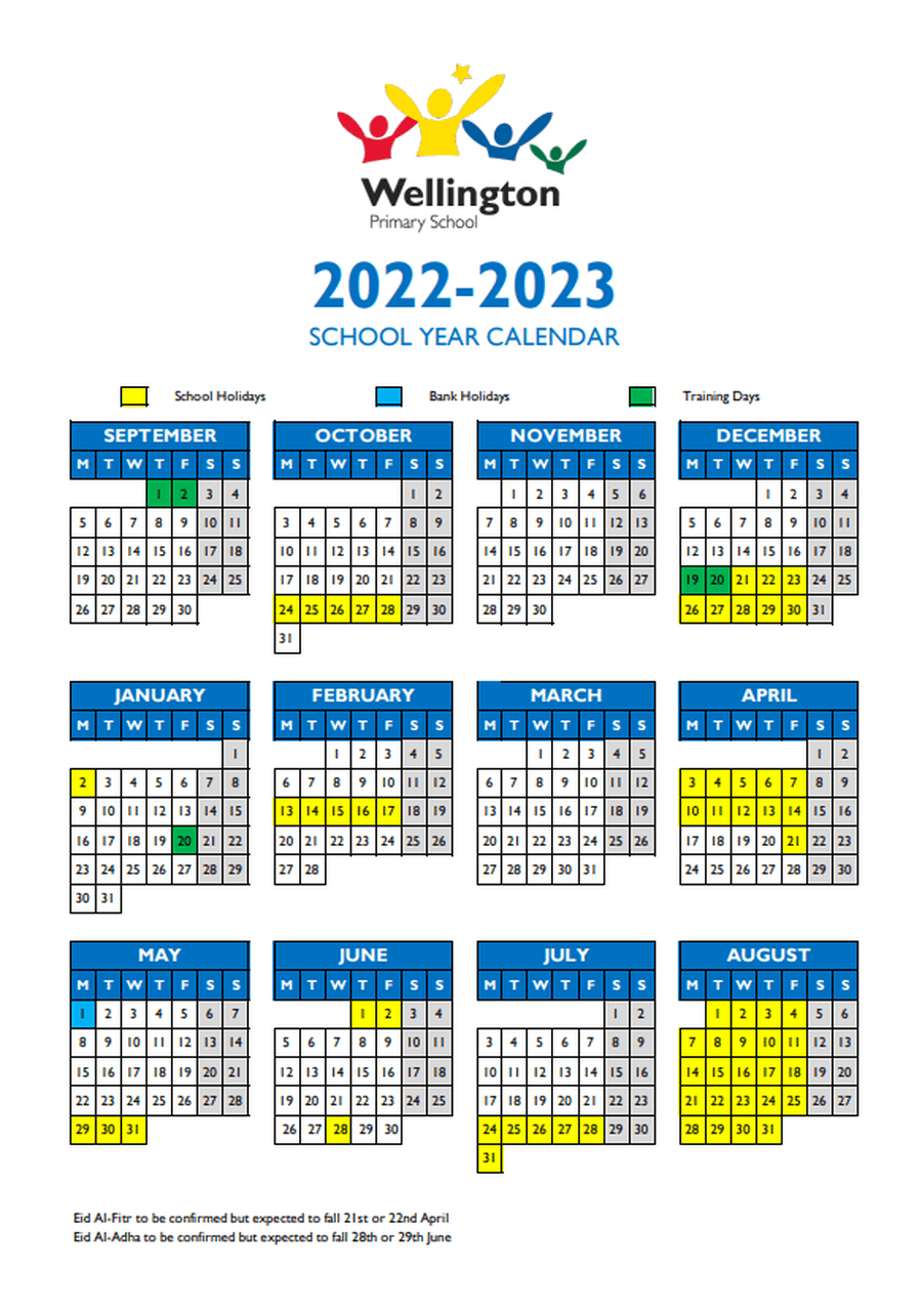 Wellington Primary School Calendar