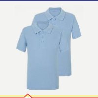 Short-Sleeved Polo Shirt Pale Blue
