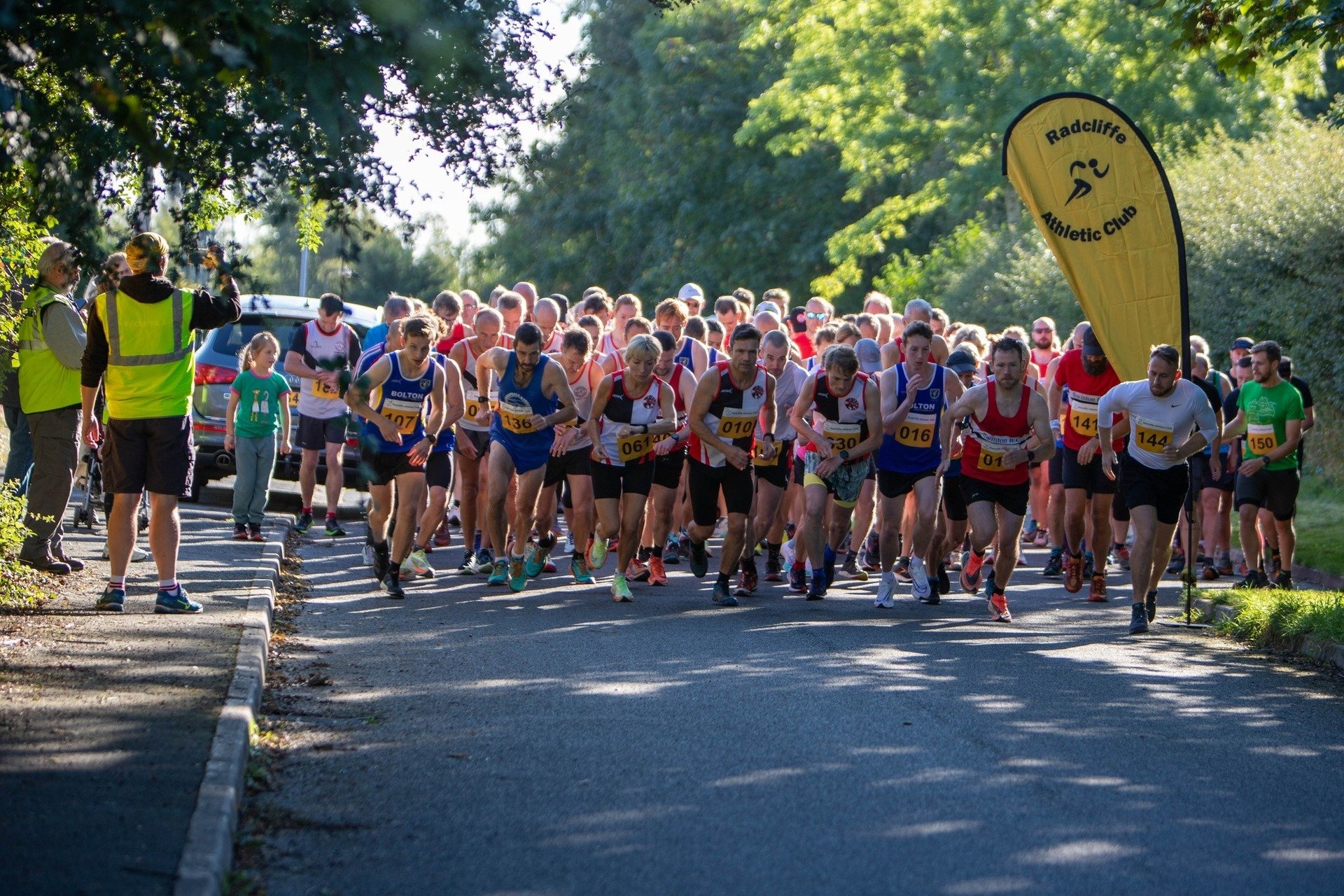 They're off! The start of the Radcliffe 5K.